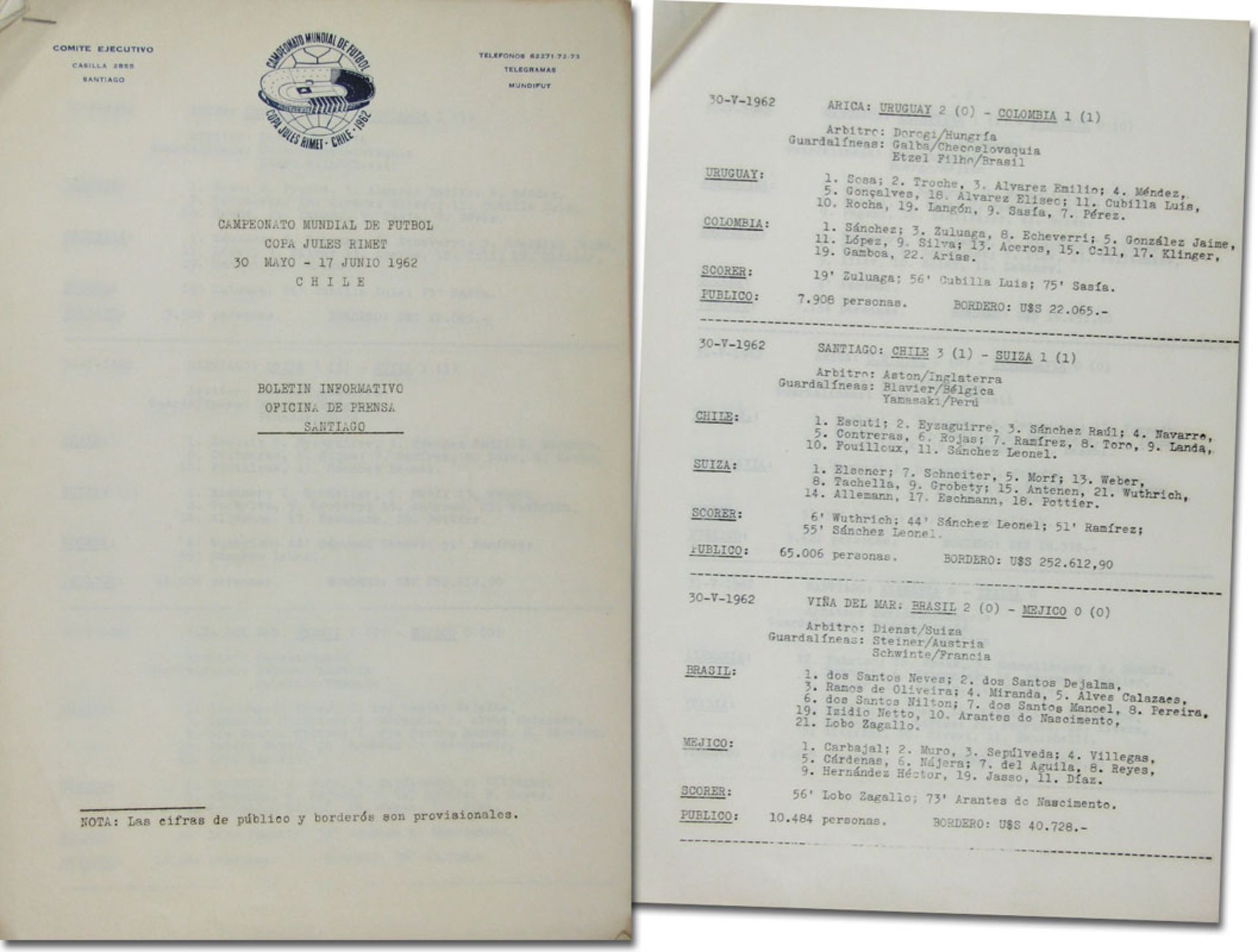 World Cup 1962 Official Bulletin - Official bulletin of the OC of the Football World cup in Chile 19