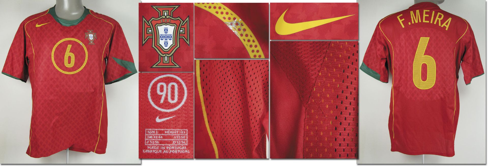 Olympic 2004 match worn football shirt Portugal - Original match worn shirt Portugal with number 6. 