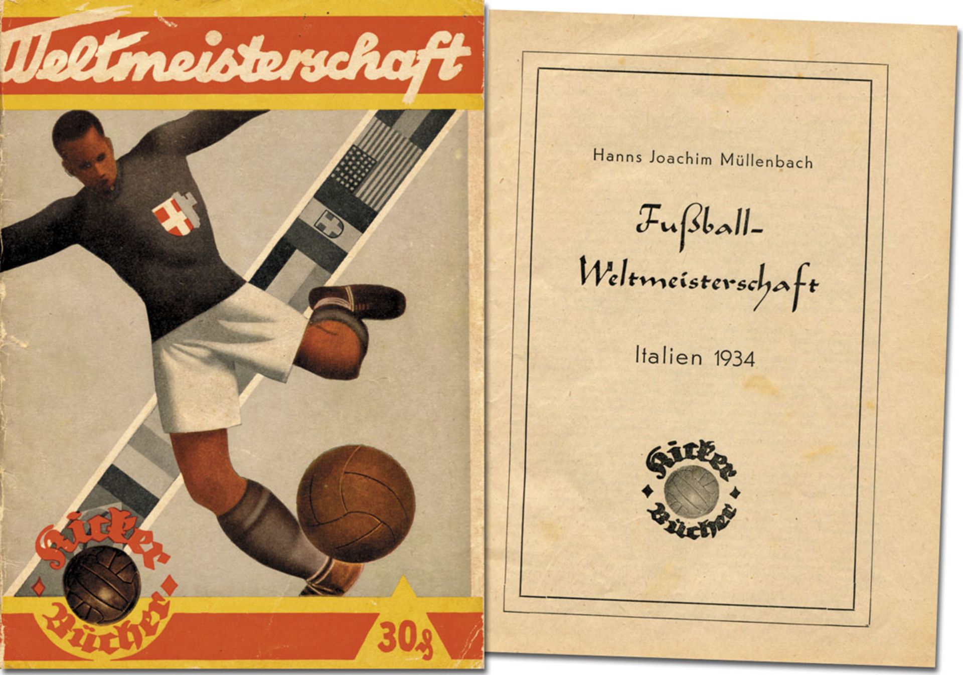 World Cup 1934: Rare German Report - Comprehensive Report the World Cup 1934 in Italy. 64 pages with