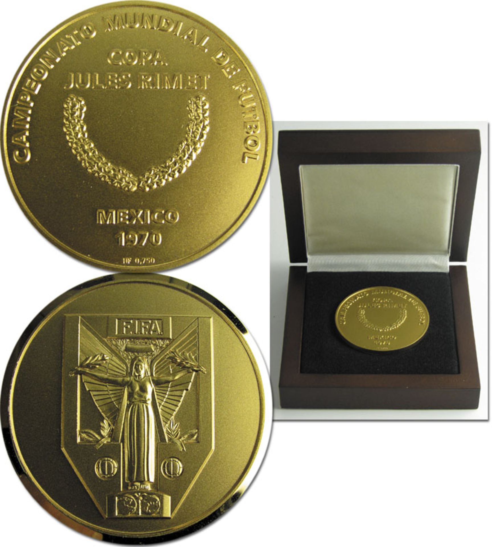 FIFA World Cup 1970 Gold Winner Medal w. Pele - Winner medal of the 1970 World Cup in Mexico for the