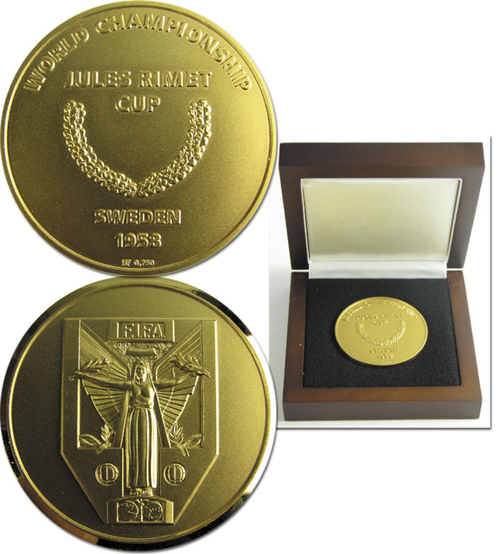 FIFA World Cup 1958 Gold Winner Medal w. Pele - Winner medal for the 1958 World Cup in Sweden for th