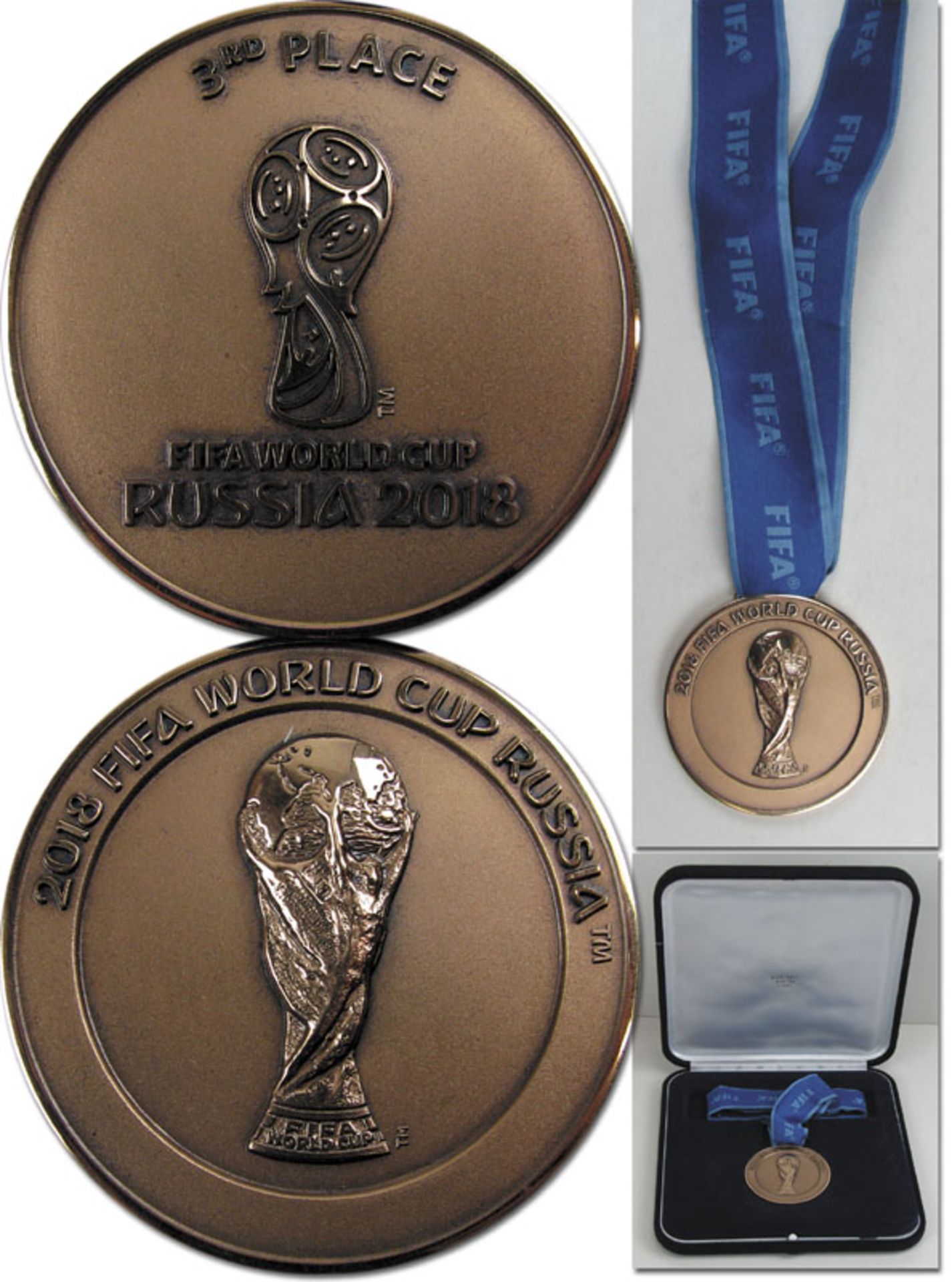 World Cup Russia 2018 Winner Medal Belgium - Original bronze medal which belonged to the Belgian foo