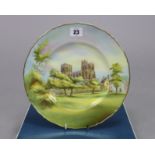 A Royal Worcester bone china cabinet plate with a hand-painted view of York Minster from the North