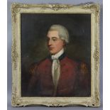 ENGLISH SCHOOL, 19th century. Head & shoulders portrait of an officer in military dress; Oil on