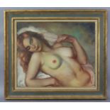 GEORGETTE NIVERT (French, 1900-?) Half-length portrait of a reclining nude; Signed “G. Nivert” upper
