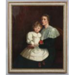 JAMES COUTTS MICHIE, A.R.S.A (1861-1919) Three-quarter length portrait of a mother & child. Signed