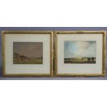 PERCY LANCASTER R. I. (1878-1951). A pair of rural landscapes, each signed, 9¼” x 13” & 9” x 12”, in