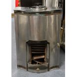 A Pither’s of London “Pitradso” stove in a aluminium serpentine-front case, 22” wide x 30¼” high x