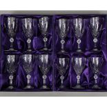 A set of six Royal Crystal Rock goblets; & a ditto set of six wine goblets, each set cased.