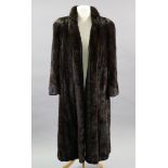 A silk-lined mink fur ladies’ three-quarter length coat.