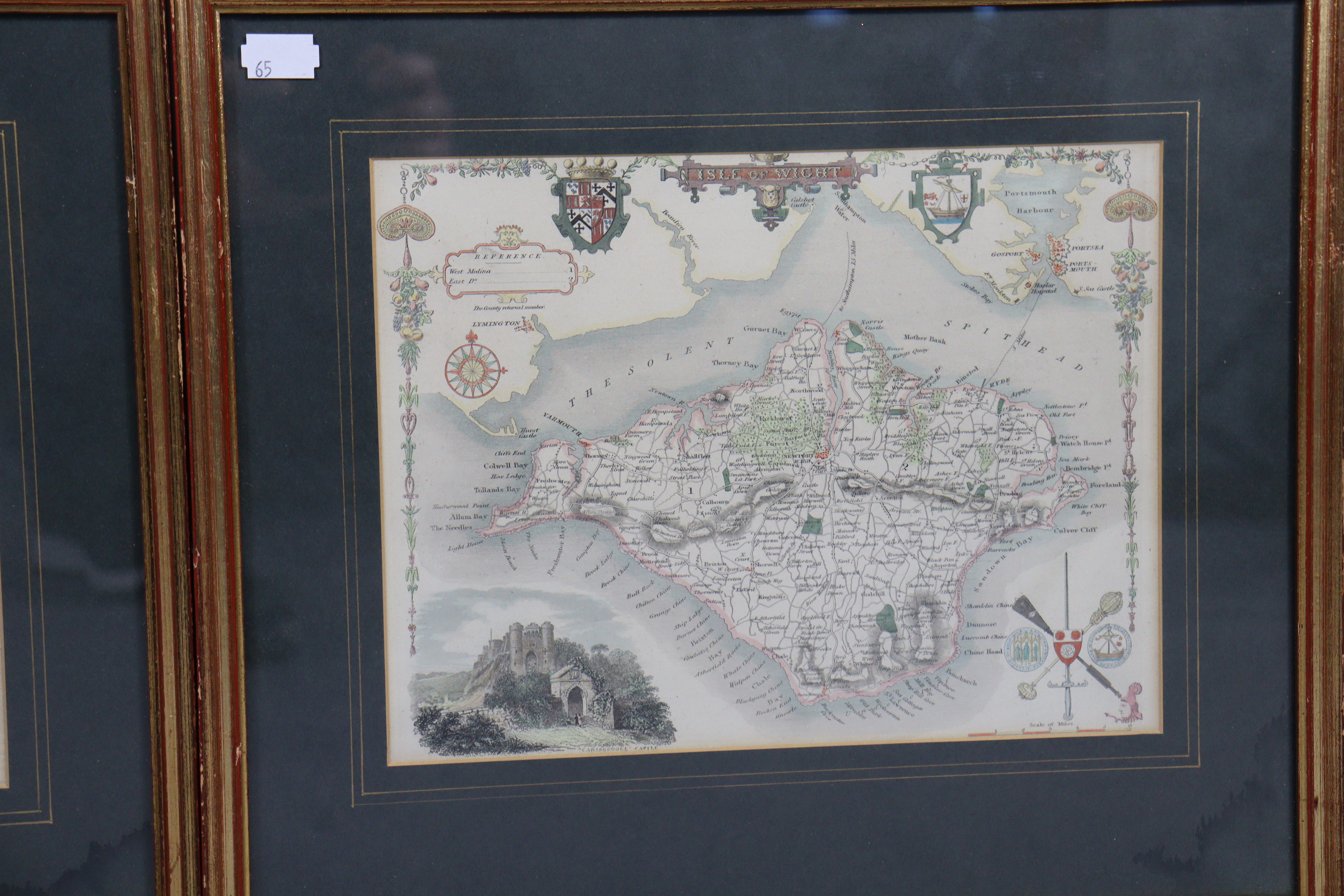 Four 19th century hand-coloured maps “Durham”, “Isle of Wight”, “Kent”, & “Surrey”, 8” x 10”, each - Image 4 of 5