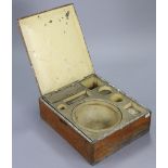 A late 19th/early 20th century painted-metal & wood campaign wash basin, 17¾” wide x 7” high x 21”