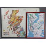 Two large coloured geological maps of “Great Britain “(Sheet 1 & 2), (2nd Edition 1957), 32½” x