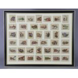 A set of W.D. & H.O. Wills’ “Old Inns” cigarette cards (40 of 40), in glazed frame.