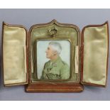 An early 20th century portrait miniature of a First World War army officer, Douglas Montgomery Denin