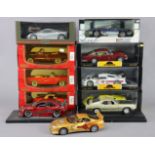 Three Golden Line large scale die-cast model motor cars; three Chrono ditto; & twelve various
