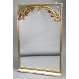 A gilt frame rectangular overmantel mirror, 46” x 30”; & a small gilt frame wall mirror, 25” x 15”.