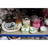 Various items of decorative china, pottery, glassware, etc., part w.a.f.