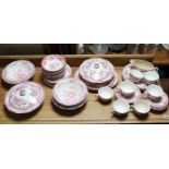 Approximately 40 items of Crown Ducal pink & white “Bristol” dinnerware.