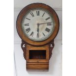 A late 19th century American drop-dial wall clock by the Ansonia Clock Co., with black roman