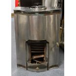 A Pither’s of London “Pitradso” stove in aluminium serpentine-front case, 22” wide x 30¼” high x
