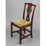 A George V mahogany small side chair commemorating the 1911 Coronation, in the Chippendale style