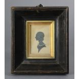 An early 19th century silhouette portrait miniature inscribed to reverse “Jane Dickson, 1827”, on
