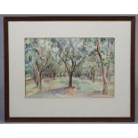 ALICE MARGARET COATS (1905-1978). An extensive wooded landscape, signed with initials “AC” &