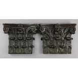 A PAIR OF LATE 17th CENTURY CARVED OAK CORINTHIAN CAPITALS, with acanthus-scroll decoration in