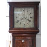 A late 18th century longcase clock with 12” engraved silvered dial signed “BARBER, Stratford”, 8-day