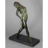 JILLY GREEN, A 20th century bronze sculpture of a female dancer, reputedly Isadora Duncan, incised