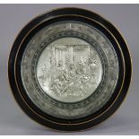An Elkington & Co. silver-plated electrotype circular plaque with classical figure scene, in