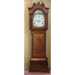An early 19th century provincial longcase clock with 14” painted dial signed “Cassera(?), Dudley”,