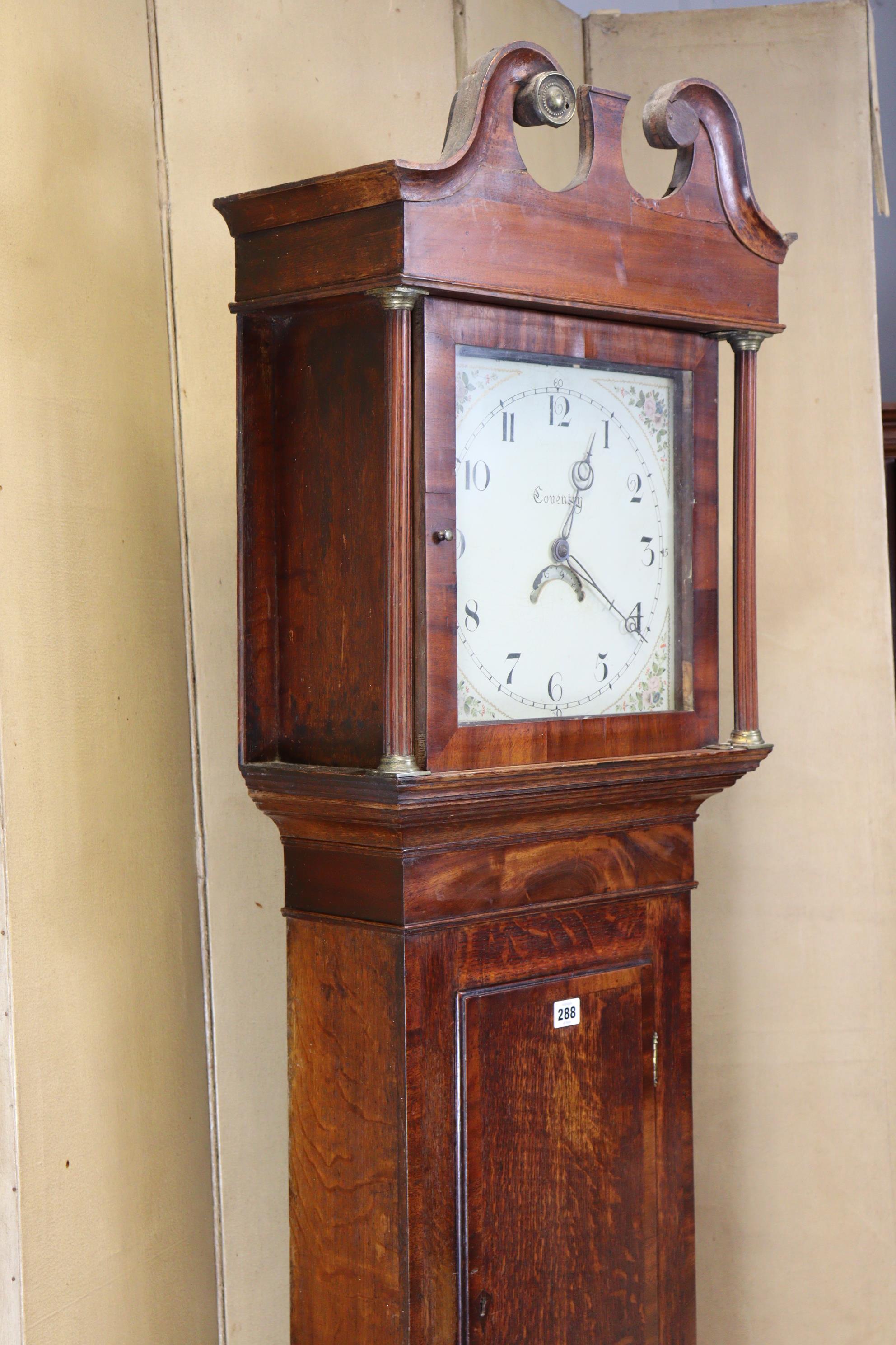 A late 18th/early 19th century provincial longcase clock, the painted 11½” dial inscribed “ - Image 5 of 6