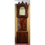 An early 19th century West Yorkshire large longcase clock, the 14” painted dial signed “Flather,