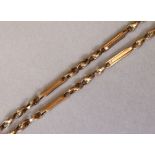 A 9ct. gold watch chain with spring fastener to either end, 15¾” long (19 gm).