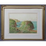 GEORGE WILLIAM MORRISON (Irish, 20th century). “Dunseverick, Antrim”, signed, watercolour: 9¾” x