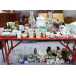 Various items of decorative china, pottery, & glassware, part w.a.f.