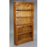 A pine tall five-tier standing open bookcase, 34” wide x 64” high.