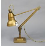A vintage Herbert Terry & Son’s of Redditch anglepoise desk lamp with gold finish.