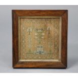 An early 19th century small needlework sampler inscribed “Elizabeth Wilson Her Work Aged 14,