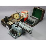 Two vintage typewriters; a Salter’s household scale; a vintage telephone & sundry other items.