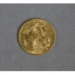 A Victorian gold Sovereign, Melbourne Mint, 1881.