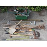 A collection of assorted garden tools & hand tools