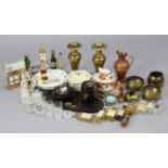 Twenty various spirit miniatures; a Japanese lacquer table lighter, tray, & box, etc.