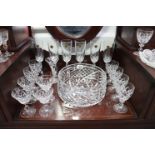 Various items of decorative glassware.