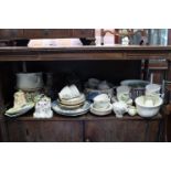 Four chamber pots; various items of decorative tea ware, etc., (part w.a.f.).
