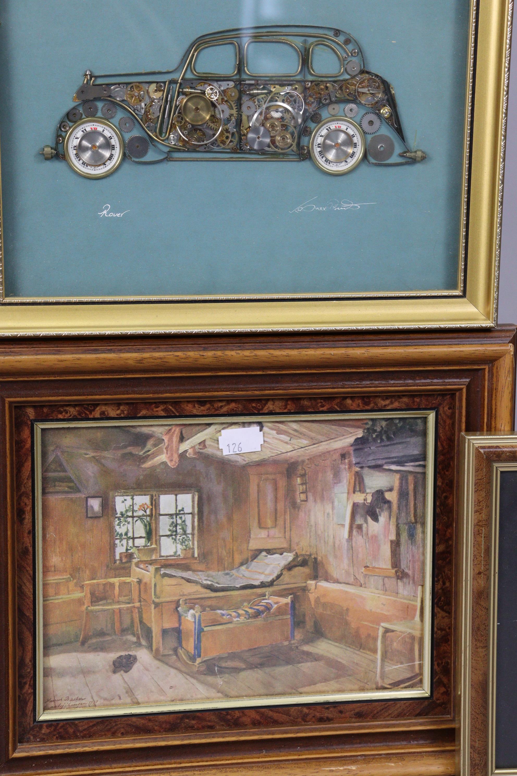 A watercolour painting by G. Miller – Lacock high street, signed, 9¾” x 14”; together with three - Image 3 of 3