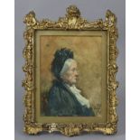 ENGLISH SCHOOL, 19th century. Portrait of an elderly lady, signed with initials C.E.K. & dated ’