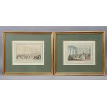 Two 19th century “Comforts of Bath” coloured engravings after Rowlandson, plates 3 & 10, 8” x